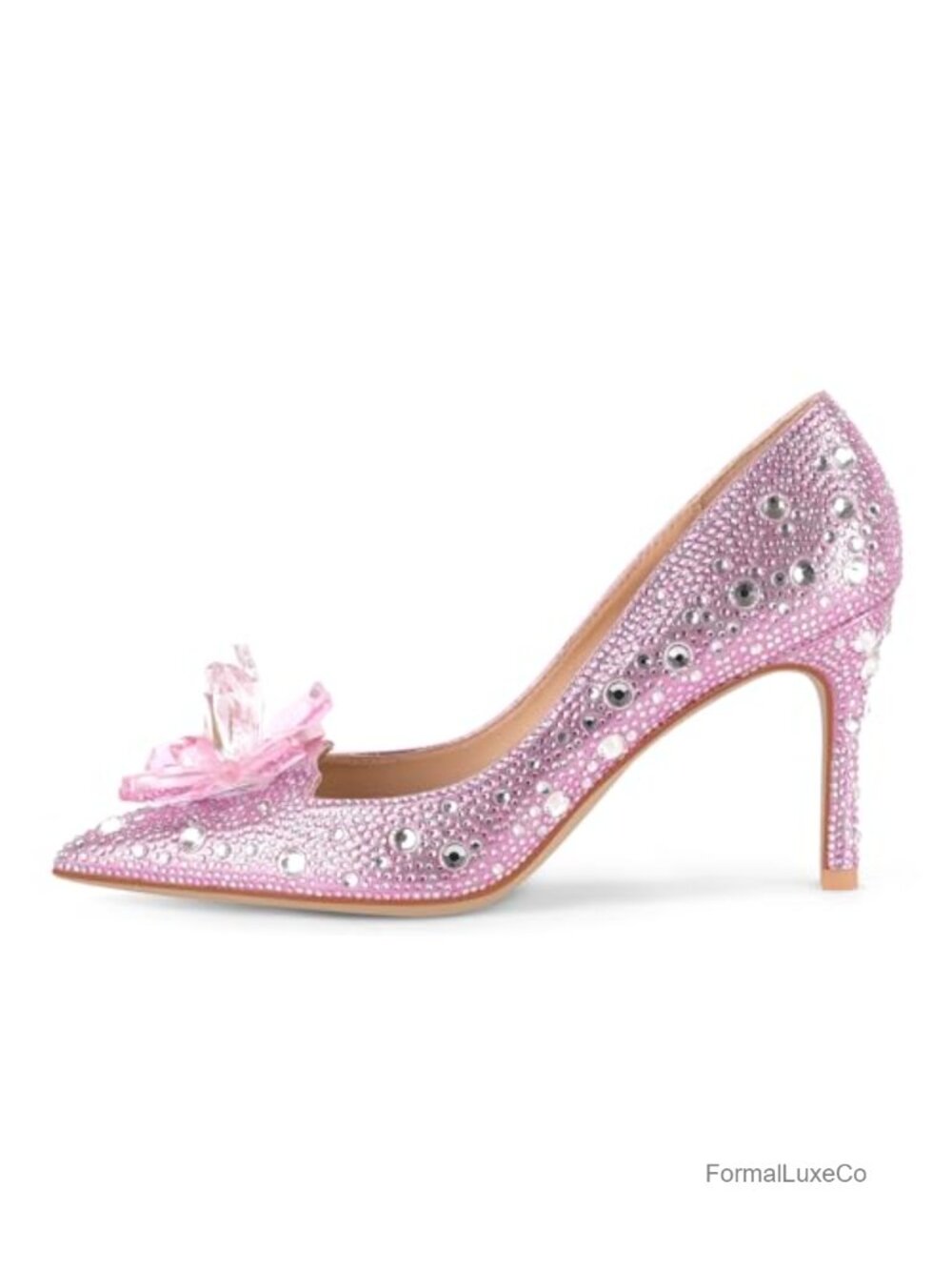 Crystal Rhinestone Pointe Toe Pumps Stiletto High Heels